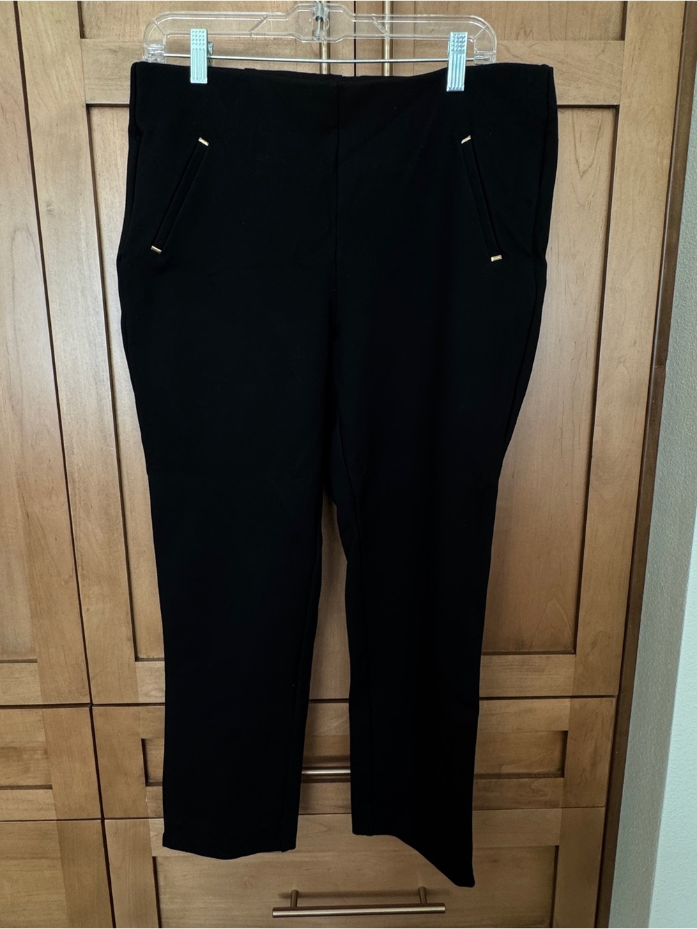 Chico's Black Dress Pants with Gold Accent